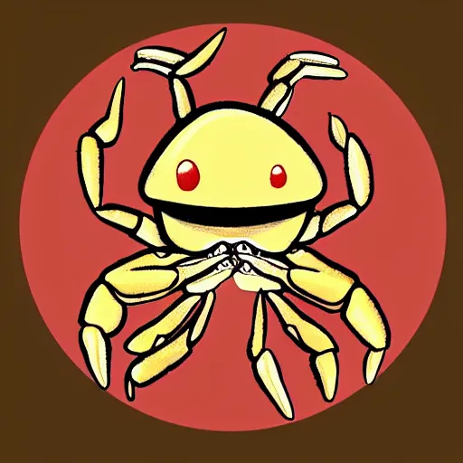 Prompt: crab from the rust programming language holding a pizza, digital art