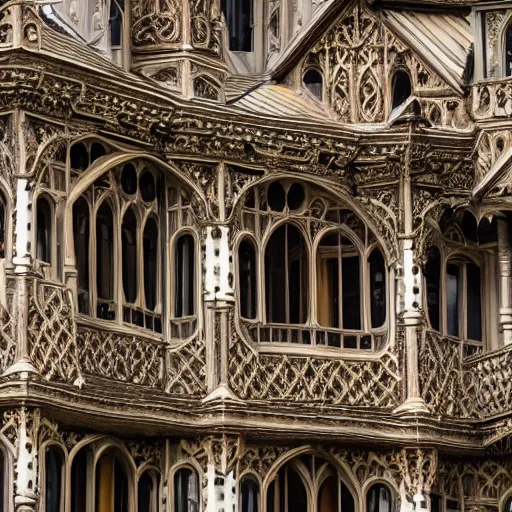 Prompt: Ornate house inspired by roman and gothic architecture. Tamron SP 70-200mm f/2.8 Di VC USD G2.