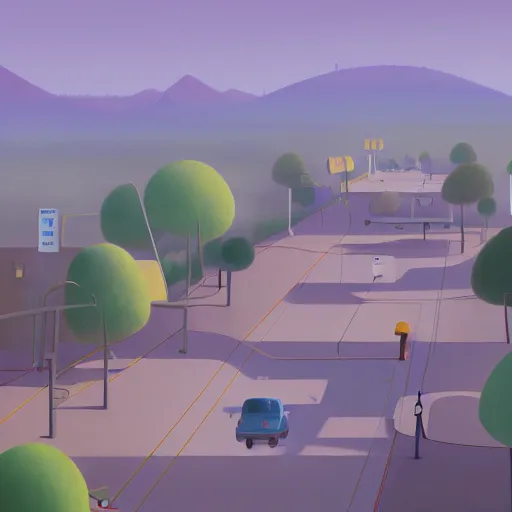 Prompt: goro fujita ilustration distant view of a city with green areas, parks and roads, painting by goro fujita, sharp focus, highly detailed, artstation