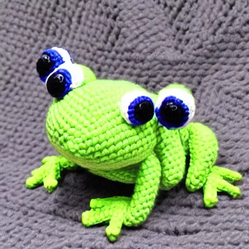 Prompt: cute frog Amigurumi