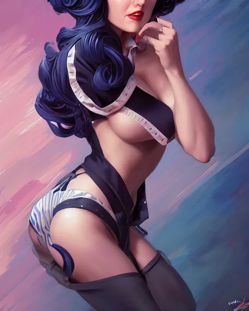 Image similar to a pin up and beautiful fashion charming dreamlke jennifer connelly, symmetrical face symmetrical eyes, character art, art by artgerm lau and wlop and and ilya kuvshinov and john singer sargent, joshua middleton comic art, hyperdetailed, 8 k realistic, symmetrical, frostbite 3 engine, cryengine, digital art