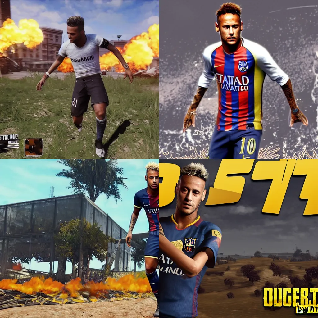 Prompt: Neymar on PUBG gameplay screenshot leaked