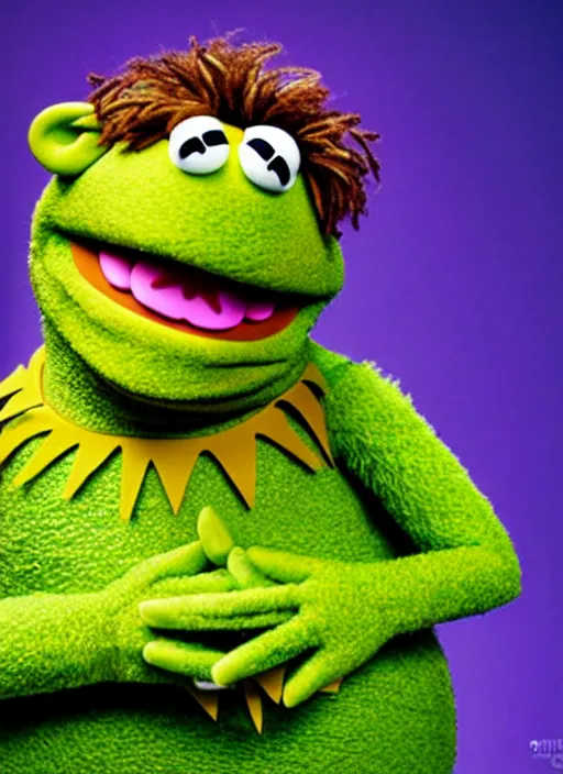 Image similar to studio portrait still of muppet!!!!! shrek!!!!!! as a muppet muppet as a muppet, 8 k, studio lighting, key light,