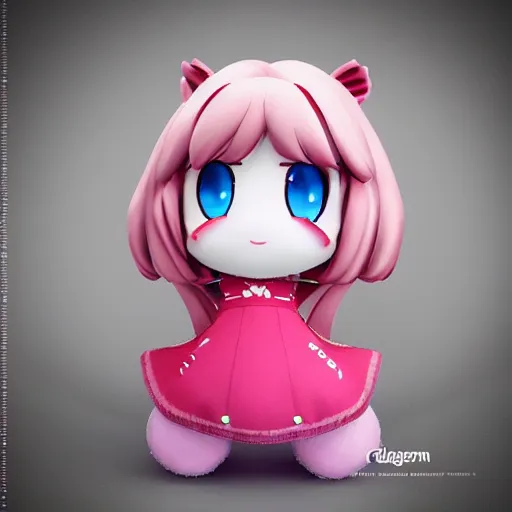 Image similar to cute fumo plush of a sugarcoated candy and confectionary girl, sugar rush, vray