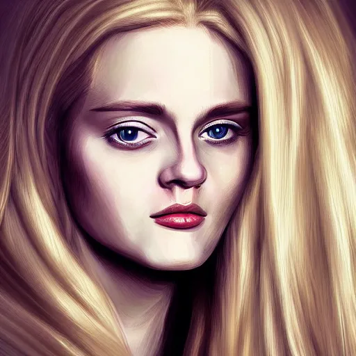 Image similar to portrait of blond girl who look like actor michael pitt realistic digital painting melancholic vibe