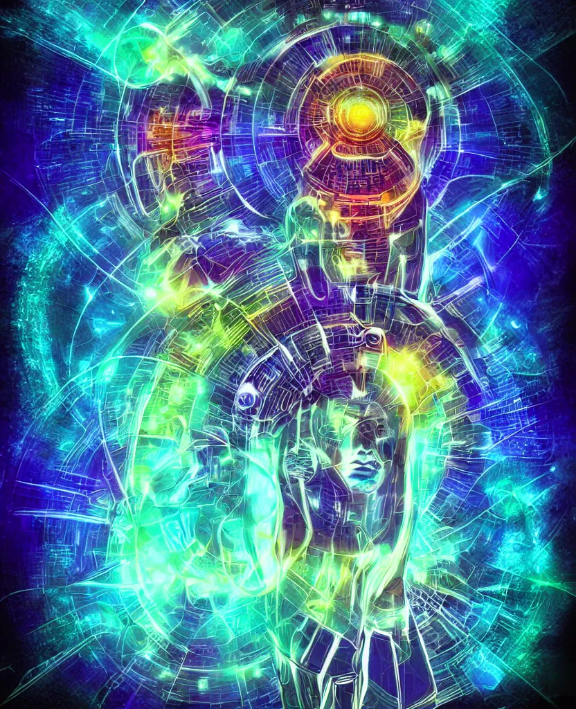 Image similar to techno - spiritual futurist machine loa, perfect future, award winning digital art