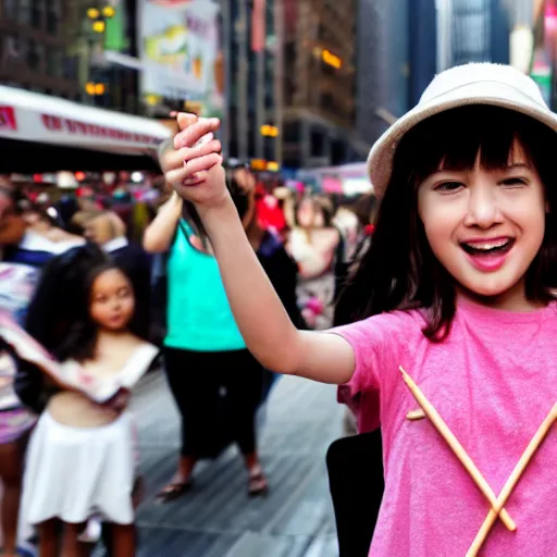 Image similar to girl in new york casting spell in crowd