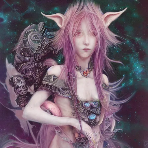 Image similar to Portrait of ethereal goblin princess by Yoshitaka Amano