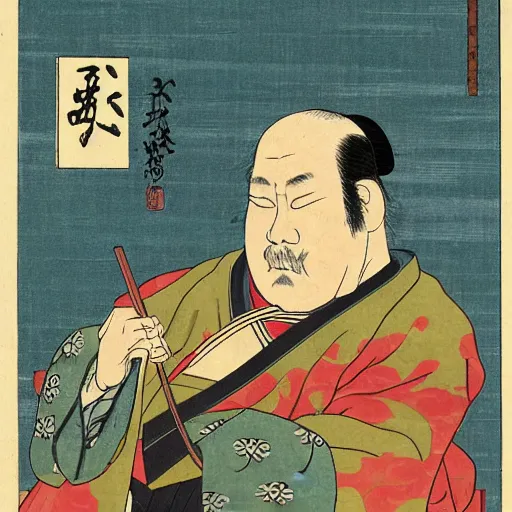 Image similar to wilford brimley as a japanese daimyo, ukiyo - e