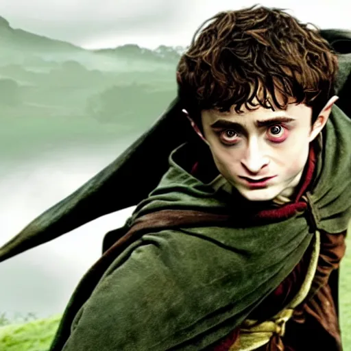 Image similar to Daniel Radcliffe as frodo in lord of the rings