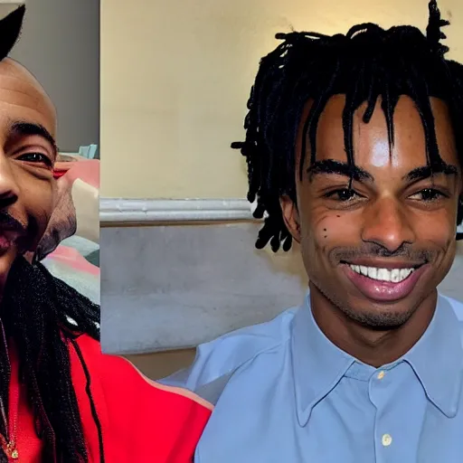Prompt: Steve Lacy meets with Playboi Carti