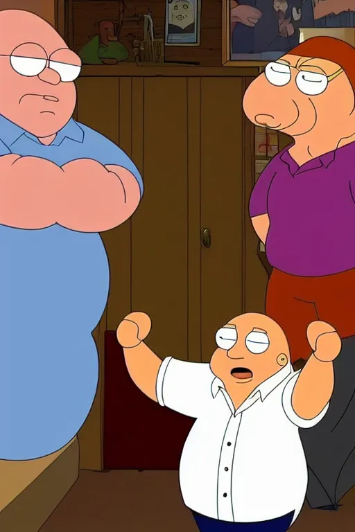 Prompt: danny devito on an episode of family guy