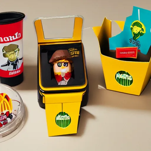 Image similar to a breaking bad themed happy meal in mcdonalds