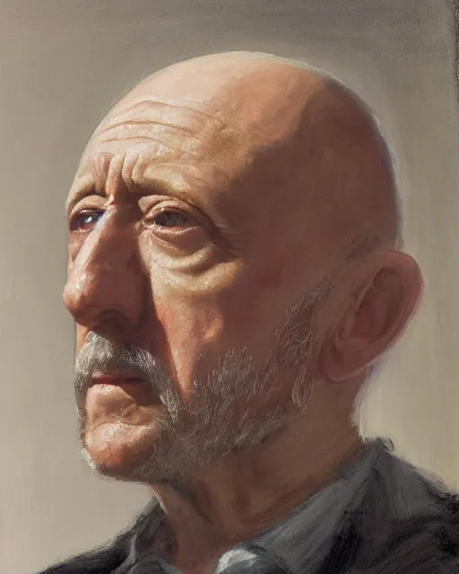 Image similar to jonathan banks as mike ehrmantraut, cinematic lighting, renaissance portrait, oil painting