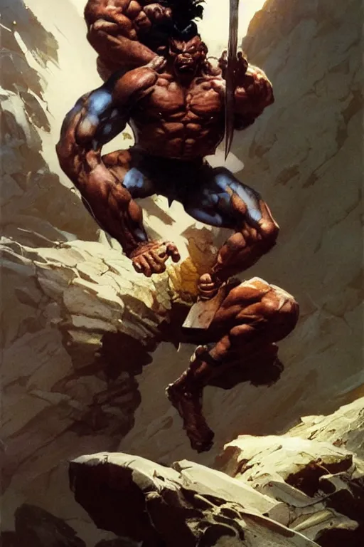 Prompt: mighty wolverine, by Frank Frazetta, Greg Rutkowski, Boris Vallejo, epic fantasy character art, Exquisite detail, post-processing, low angle, masterpiece, cinematic