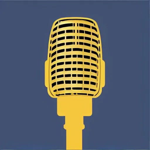 Image similar to iconic vector logo illustration of a microphone line art, bold