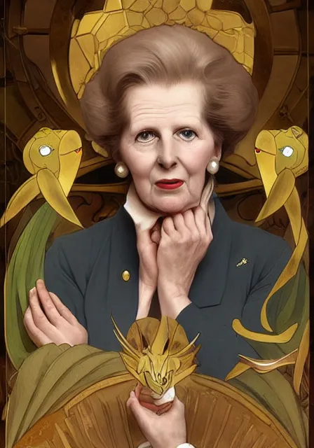 Prompt: margaret thatcher as a pokemon, intricate, elegant, highly detailed, digital painting, artstation, concept art, smooth, sharp focus, illustration, art by artgerm and greg rutkowski and alphonse mucha and william - adolphe bouguereau