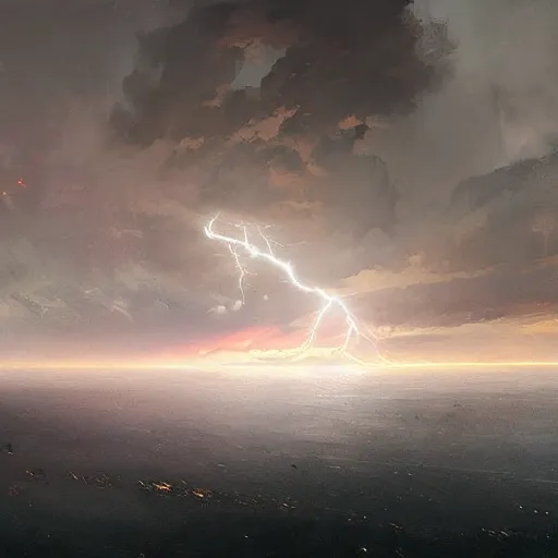 Prompt: lightning clouds by greg rutkowski