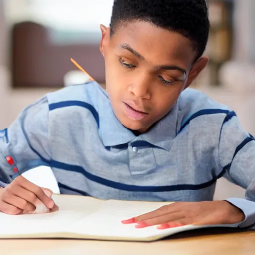 Image similar to boy doing homework