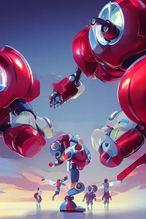 Image similar to metabots medabots medarotto medarot robot minimalist comics, behance hd by jesper ejsing, by rhads, makoto shinkai and lois van baarle, ilya kuvshinov, rossdraws global illumination ray tracing hdr radiating a glowing aura