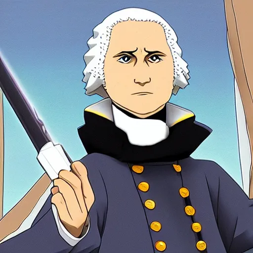 Image similar to george washington, naruto shippuden style