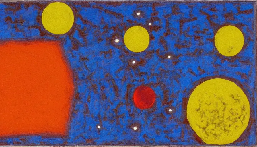 Prompt: the sun being blocked by a hexagon in space, planet earth in the foreground, painted by miro