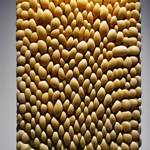 Image similar to modern art, abstract sculpture, corn, moma, studio light, 8 k