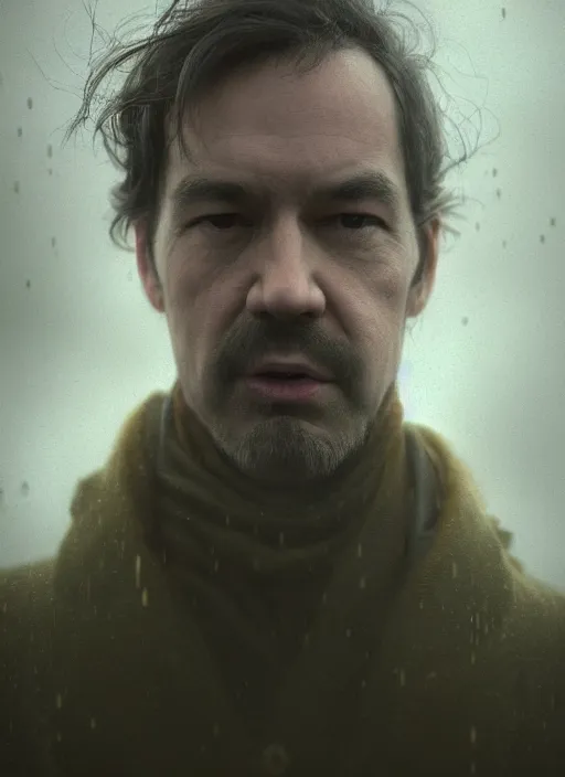 Image similar to mal gibson in real life, face centered portrait of mal gibson, confident, fog, rain, volumetric lighting, beautiful, golden hour, sharp focus, ultra detailed, cgsociety by leesha hannigan, ross tran, thierry doizon, kai carpenter, ignacio fernandez rios, noir art house, 4 k, 3 5 mm, fujifilm