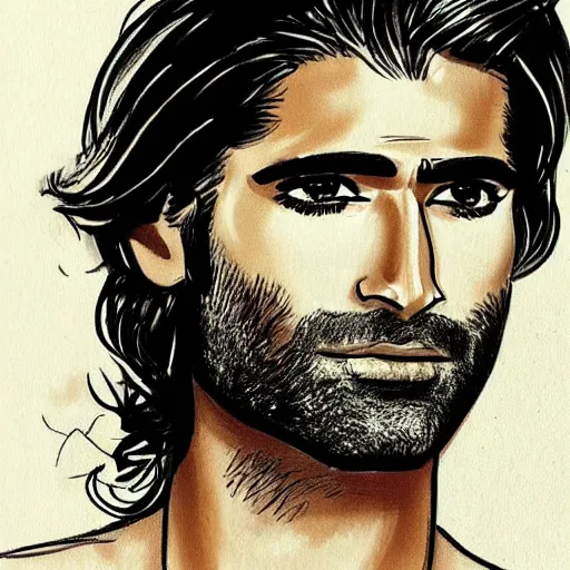 Image similar to a drawin un the style of mariano giraud