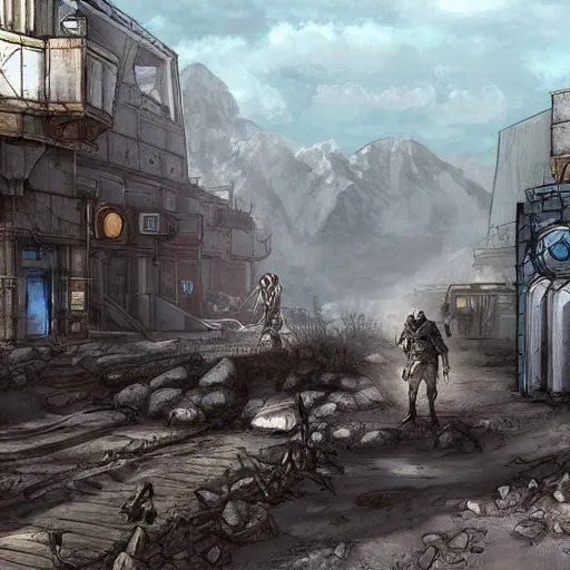 Image similar to Fallout concept art