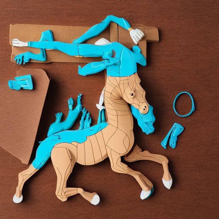 Prompt: bojack horseman, anatomical model made of plastic and glass