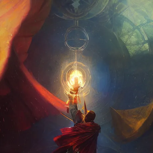 Image similar to joe biden as doctor strange, radiant light, caustics, heroic, bright iridescent light, by gaston bussiere, bayard wu, greg rutkowski, maxim verehin