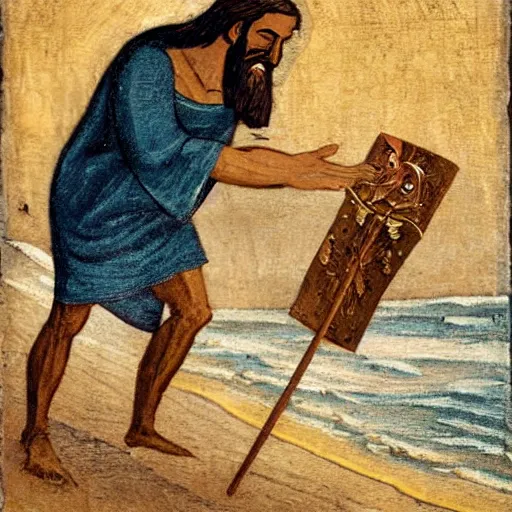 Image similar to jesus at the beach