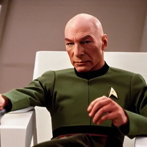 Image similar to Jean-Luc Picard, tv still from Star Trek Picard