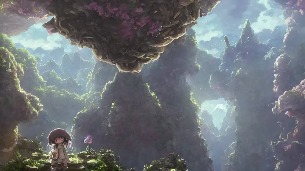 Prompt: made in abyss, fantasy artwork, award winning, very very very very very very very beautiful scenery, artstation