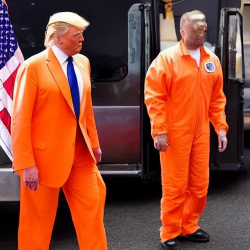 Image similar to donald trump in orange jumpsuit