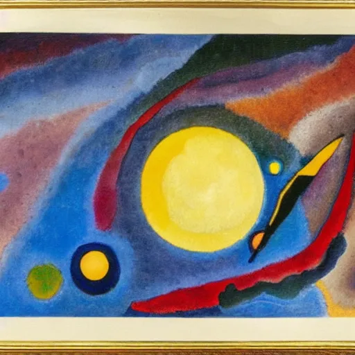 Image similar to earth and moon, Kandinsky painting