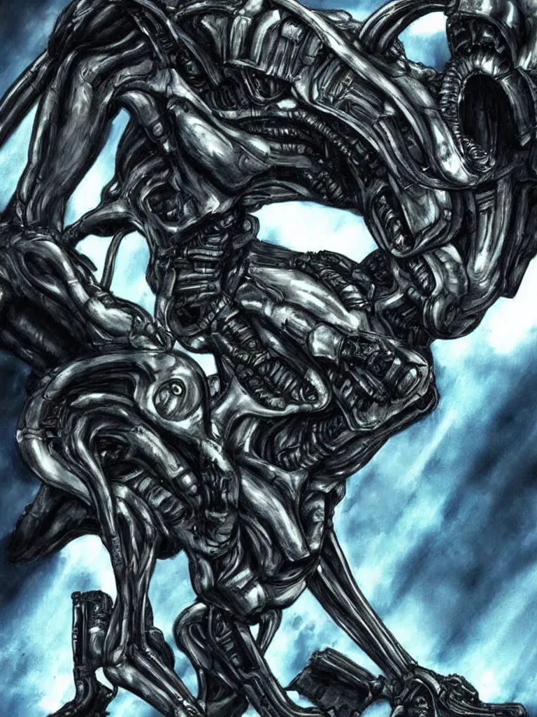 Image similar to Metal Gear Rex as a Xenomorph from the movie Alien.