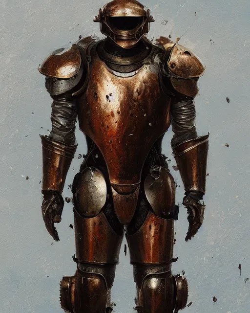 Image similar to Hyper realistic painting of an empty suit of rusty full plate armour animated by magic, dark fantasy, fantasy armor, hyper detailed, by greg rutkowski, trending on artstation