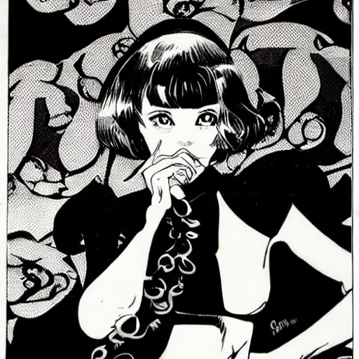 Prompt: lily chou - chou, portrait, by guido crepax