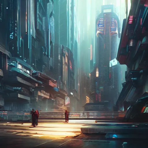 Image similar to cyberpunk dystopia, made by stanley artgerm lau, wlop, rossdraws, artstation, cgsociety, concept art, cgsociety, octane render, trending on artstation, artstationhd, artstationhq, unreal engine, 4 k, 8 k,