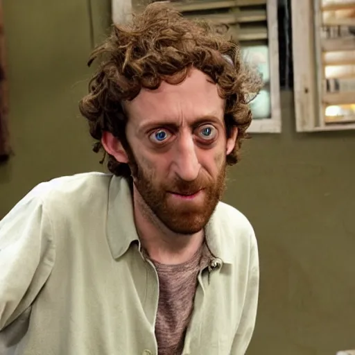 Image similar to thomas middleditch as rickety cricket, it's always sunny in philadelphia, 8 k