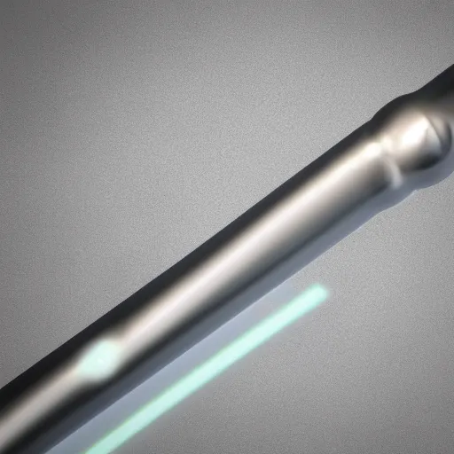 Image similar to a lightsaber. realistic 3 d render.