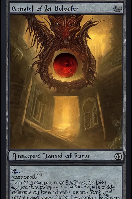 Image similar to fantastical digital art of the creature: eye of the beholder on a magic the gathering card
