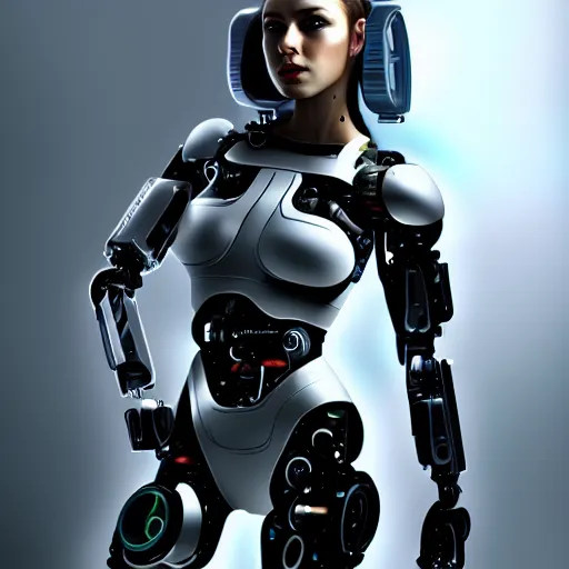 Prompt: beautiful girl cyborg, fullbody, full shot, hyper realistic, concept art, artstaition, deviantart
