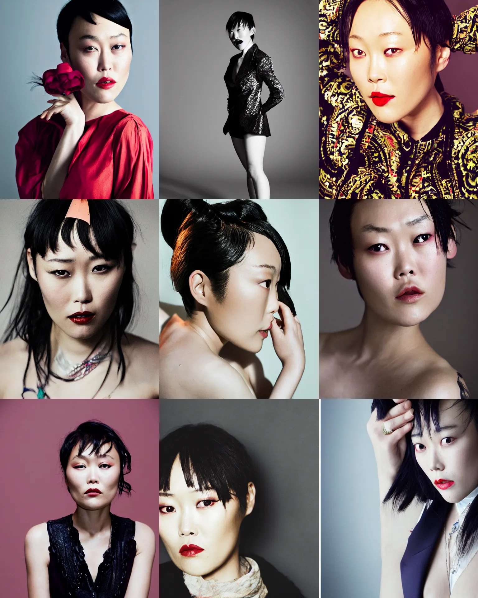 Prompt: a beautiful longshot photography of Rinko Kikuchi by Barles Drw and thew and elliemaplefox