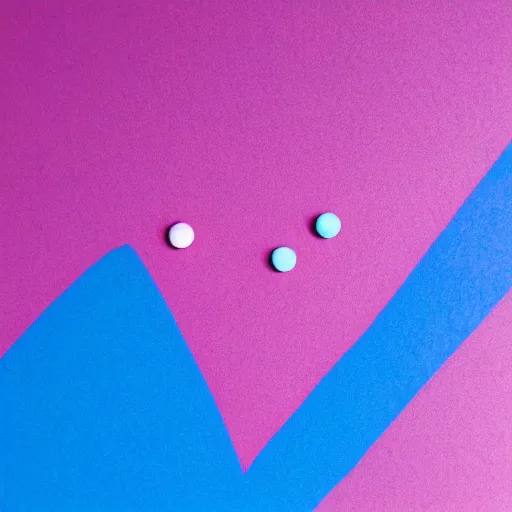 Prompt: pink dot, blue sky background