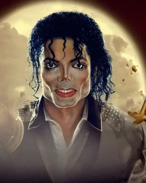 Prompt: highly detailed film still of Michael Jackson in heaven, 8k, hd, hyperdetailed, award winning cinematography