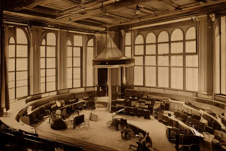 Image similar to office in 19th century opera, architecture photography