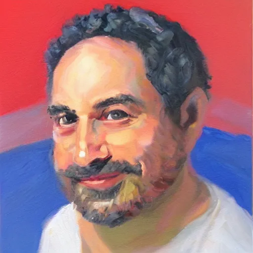 Prompt: rob schrab, oil painting